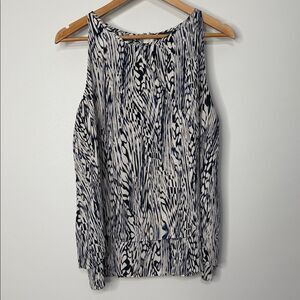 Paraphrase Printed Sleeveless Blouse Size Large
